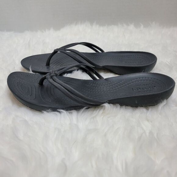 Crocs Isabella Womens Shoes Size 5 Black  Flip Flop - Picture 7 of 9